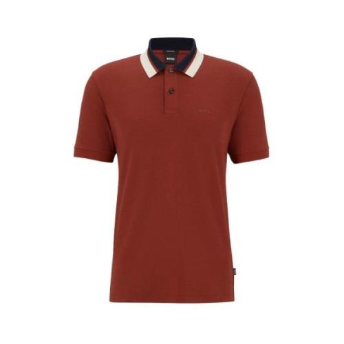 Hugo Boss Herr Polo Skjorta Parlay Stil Brown, Herr