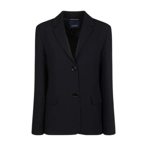 Max Mara Texturerad Svart Blazer med Kavajslag Black, Dam