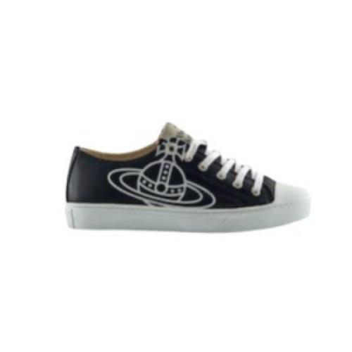 Vivienne Westwood Svart Vit Orb Logo Sneakers Black, Herr