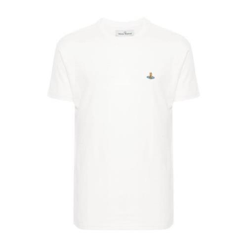 Vivienne Westwood Vit Bomull Jersey Orb Logo T-shirt White, Herr