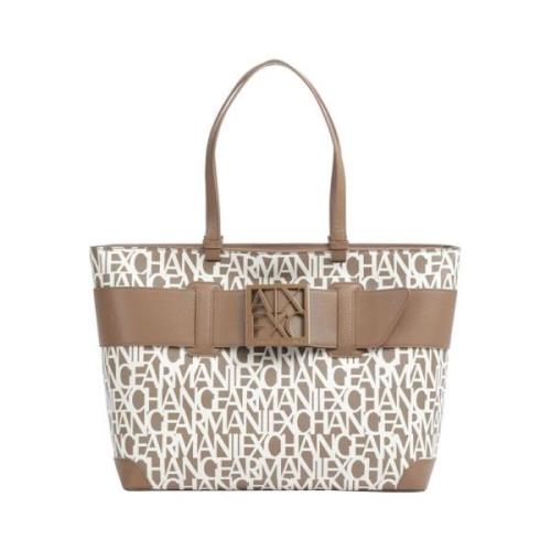 Armani Exchange Beige Minimalistisk Shopper Väska Beige, Dam