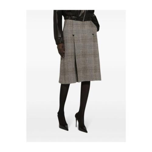 Dolce & Gabbana Rutig Tartan Kjol Gray, Dam