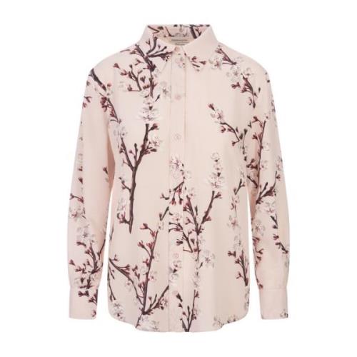 Alexander McQueen Blommig Silkeskjorta Pink, Dam