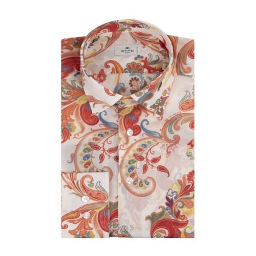 Etro Blommig Paisley Tryck Herrskjorta Multicolor, Herr