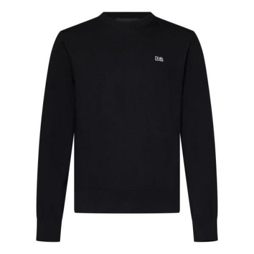 Dsquared2 Svart Crew Neck Logo Sweatshirt Black, Herr