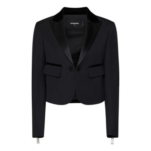 Dsquared2 Svart Ballerina Blazer med Tulleinsats Black, Dam