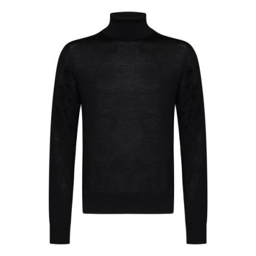 Dsquared2 Svart ull turtleneck tröja med logotyp Black, Herr