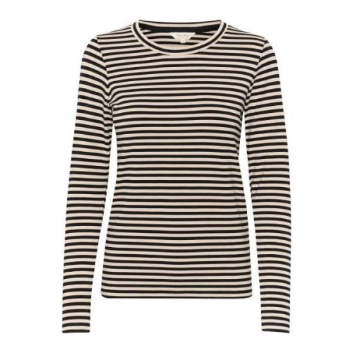 Part Two Randig långärmad T-shirt French Oak Multicolor, Dam