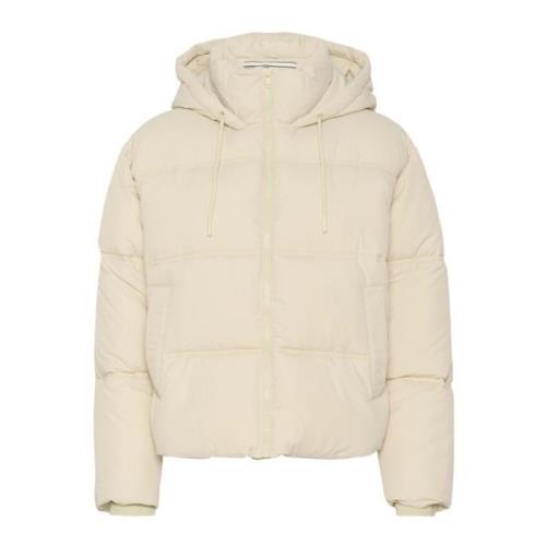 Saint Tropez Kort Pufferjacka Björk Beige, Dam