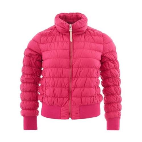 Woolrich Fuchsia Polyamid Jacka Kappa Pink, Dam