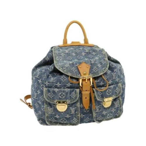 Louis Vuitton Vintage Pre-owned Canvas ryggsckar Blue, Dam