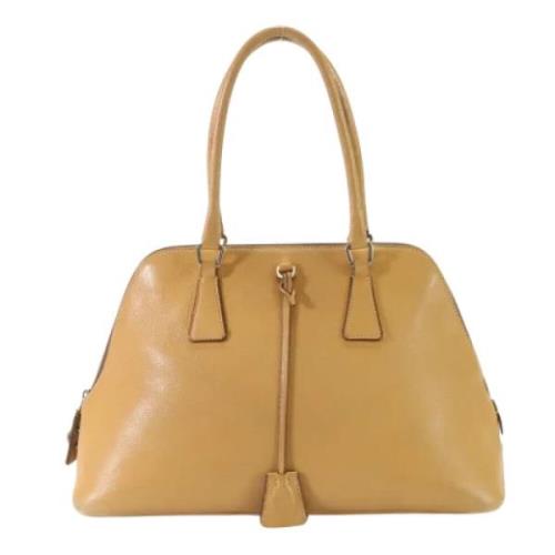 Prada Vintage Pre-owned Laeder handvskor Beige, Dam