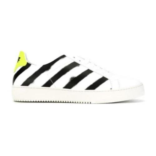 Off White Italienska Lädersneakers Sprayfärg White, Dam