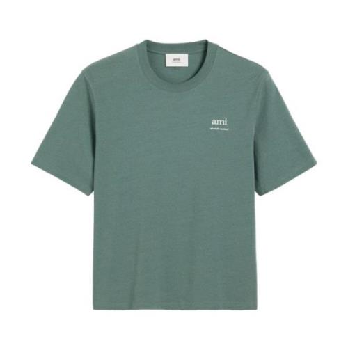 Ami Paris Tryckt Logot-shirt - Grön Green, Herr