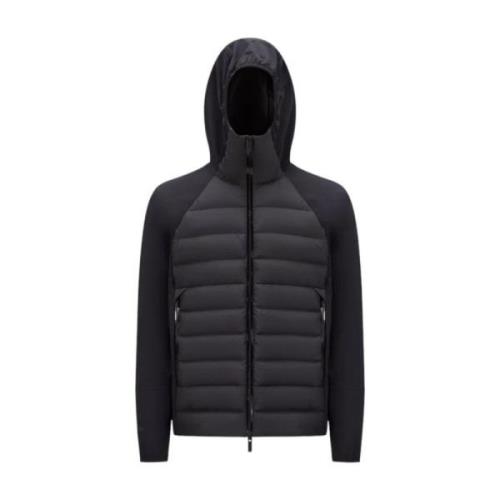 Moncler Svart Dunjacka Micro Ripstop Huva Black, Herr