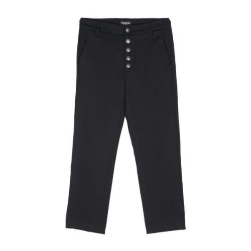 Dondup Navy Blue Wool Cropped Trousers Blue, Dam