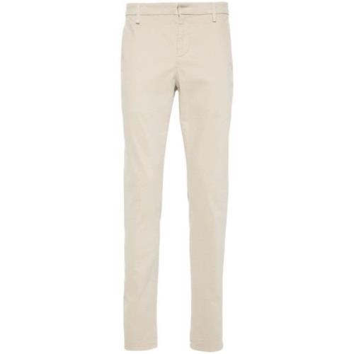 Dondup Beige Slim-fit Twill Byxor Beige, Herr