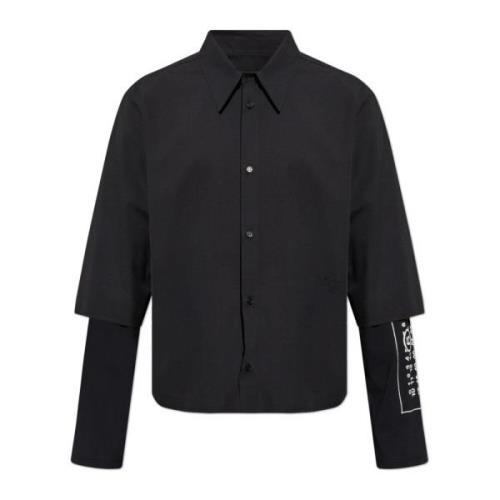 MM6 Maison Margiela Skjorta med logotyp Black, Herr