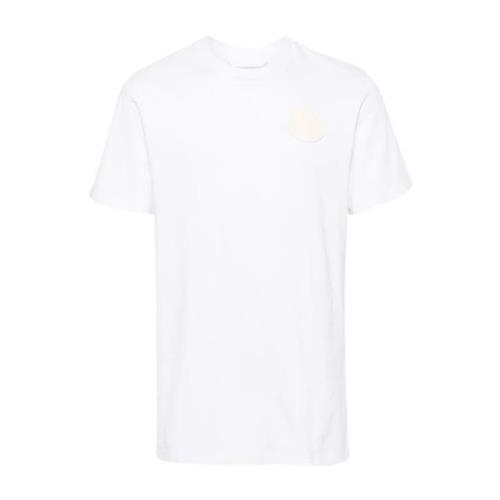 Moncler Vita T-shirts och Polos Crew Neck White, Herr