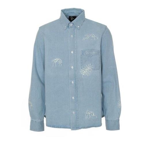 by Parra Alien Broderad Denim Skjorta Blue, Herr