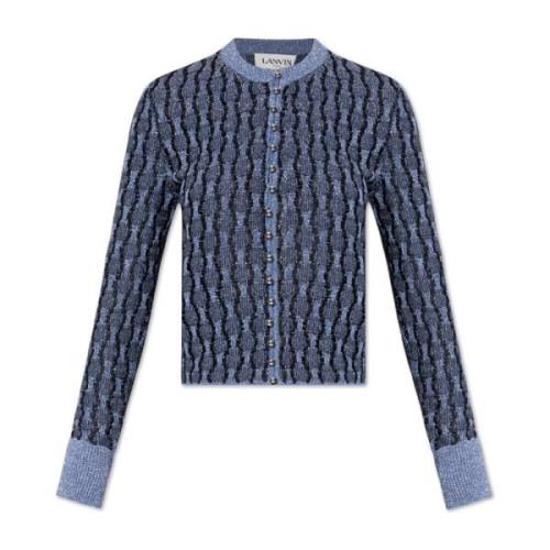 Lanvin Cardigan med Lurex-tråd Blue, Dam