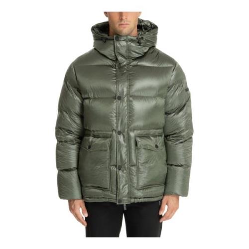 Emporio Armani EA7 Snap-Zip Plain Logo Fickor Dunjacka Green, Herr