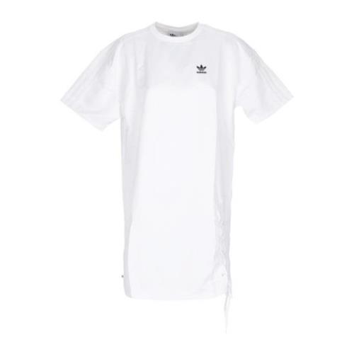 Adidas Vit Tee Klänning med Flätade Snören White, Dam