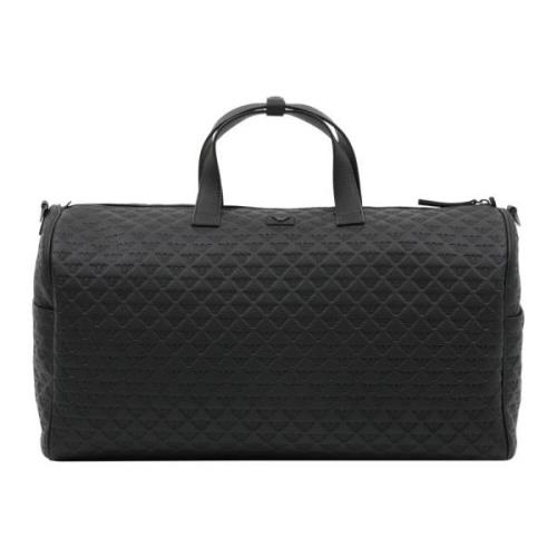 Emporio Armani Logo Monogram Duffle Väska Black, Herr