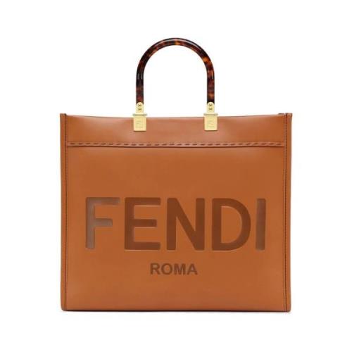 Fendi Solsken medium shoppare väska Brown, Dam