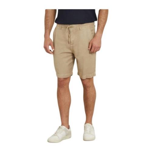 Guess Lyocell Straight Shorts - Beige Patched Beige, Herr