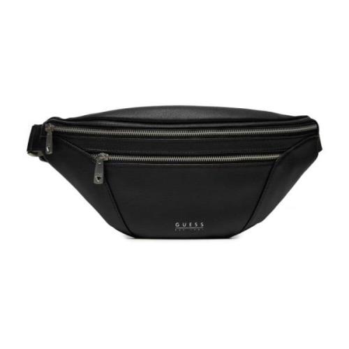 Guess Svart PU Läder Fanny Pack - Mestre Black, Herr