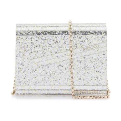 Jimmy Choo Glittered Candy Clutch Väska Gray, Dam