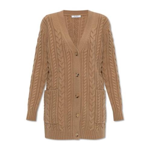 Max Mara Ull Cardigan Calotta Beige, Dam