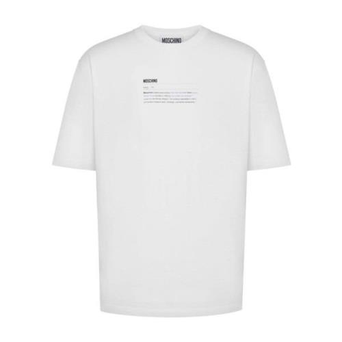 Moschino Logo Print Crew Neck T-shirts White, Herr