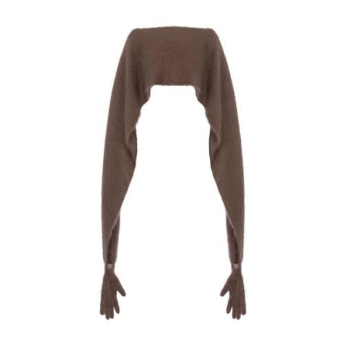 Moschino Brun Mohair-Ull Sjal Brown, Dam