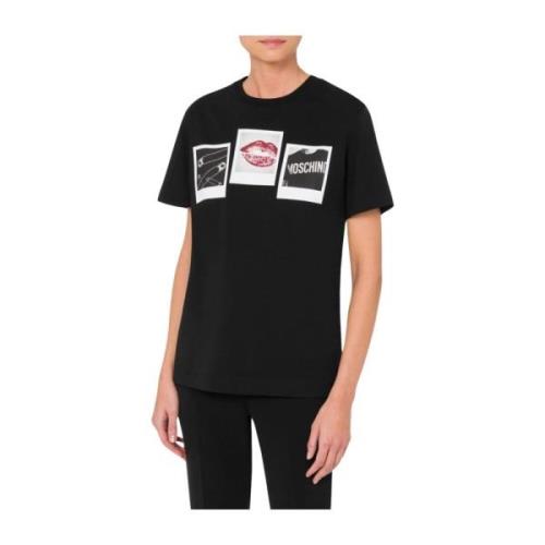 Moschino Foto Print Crewneck T-shirts och Polos Black, Dam