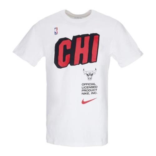 Nike Chicago Bulls Block Tee Vit White, Herr