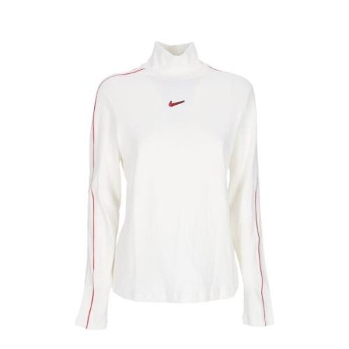 Nike Hög hals Långärmad T-shirt Röd White, Dam