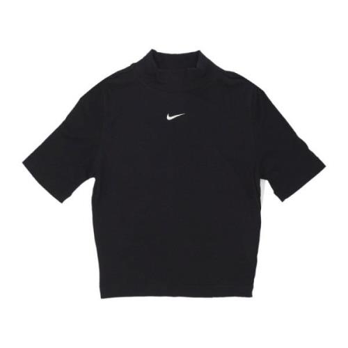 Nike Rib Mock Top Dam T-shirt Svart/Vit Black, Dam