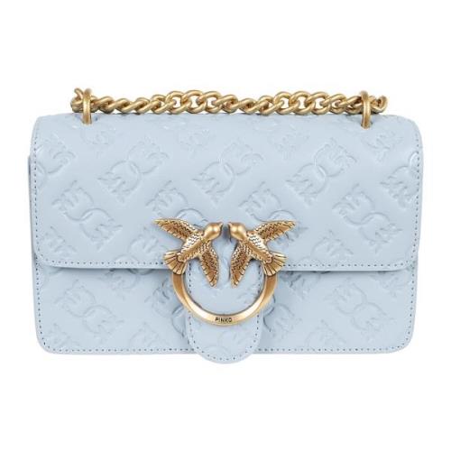 Pinko Blå Crossbody Väska Love Birds Motiv Blue, Dam