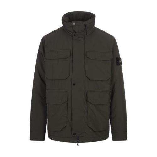 Stone Island Grön Field Jacket Micro Twill Polyester Green, Herr