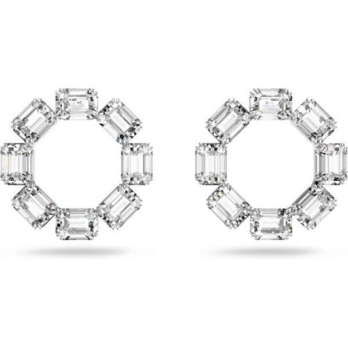 Swarovski Vita Oktagon Slipade Hoop Örhängen Gray, Dam