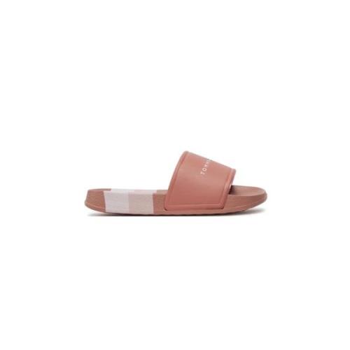 Tommy Hilfiger Logo PVC Mule Sandaler - Ros Pink, Dam