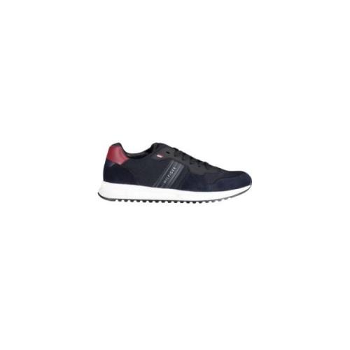 Tommy Hilfiger Blå Textil PU Läder Sneakers Blue, Herr