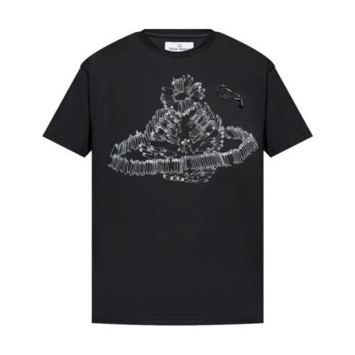 Vivienne Westwood Svart Jersey Orb Logo T-shirts Black, Herr