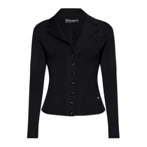 Dolce & Gabbana Cardigan med logotyp Black, Dam