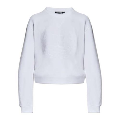 Dolce & Gabbana Sweatshirt med broderat logotyp White, Dam