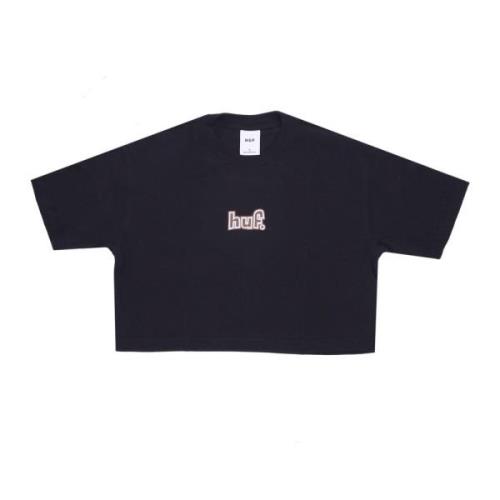 HUF Svart Cropped Tee 1993 Stil Black, Dam