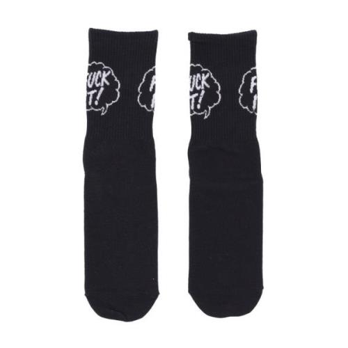 HUF Svart låg socka med logobroderi Black, Herr