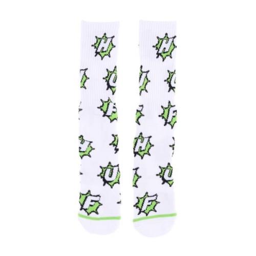 HUF Strumpor med All Over Print White, Unisex